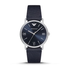 Load image into Gallery viewer, Emporio Armani Three-Hand Blue Leather Watch AR11012