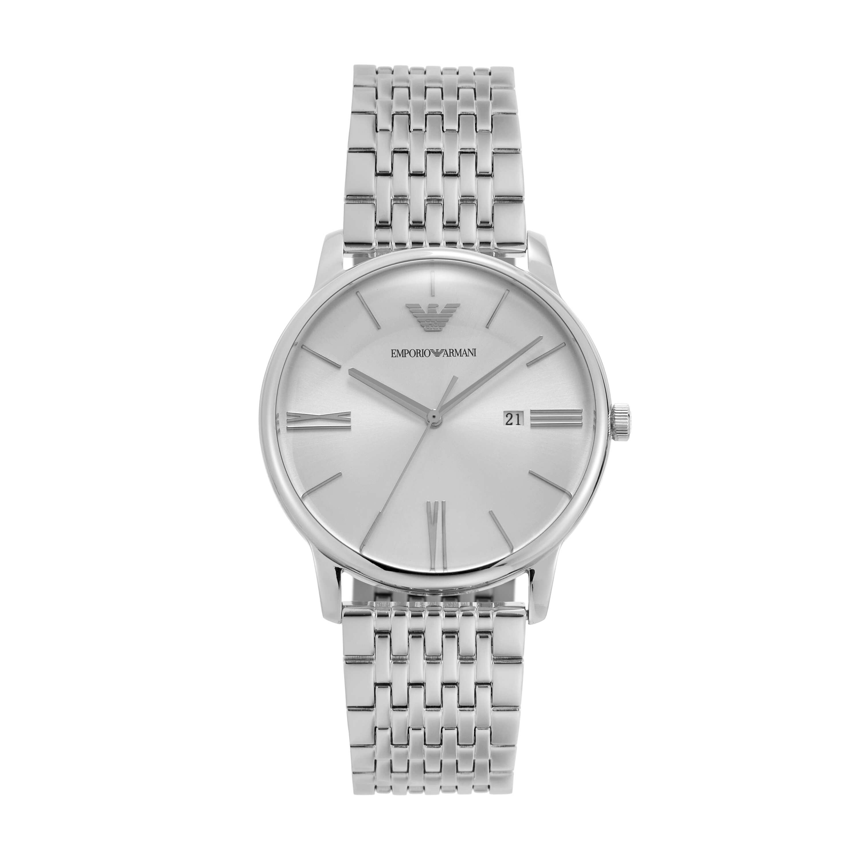 EMPORIO ARMANI 腕時計 Emporio Armani Silver Tone Analogue Watch AR11599 – Watch