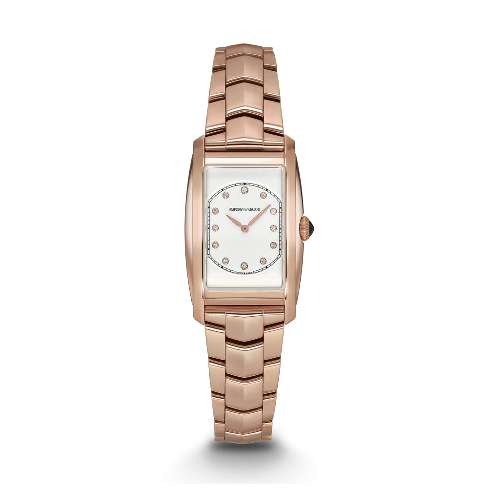 Emporio Armani Swiss Women's Classic Two-Hand Rose Gold-Tone Stainless  Steel Watch ARS8301