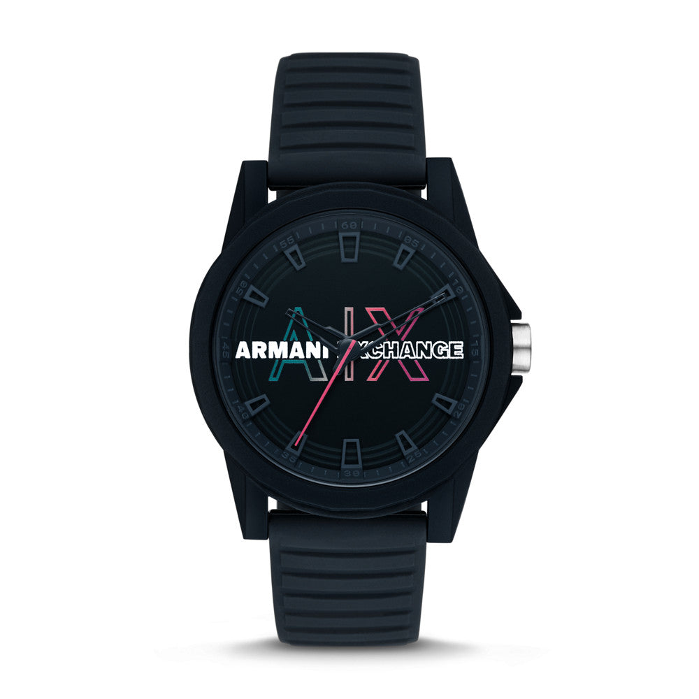 Armani Exchange Three Hand Blue Silicone Watch AX2529 Watch