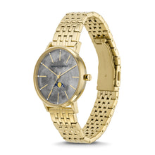 Load image into Gallery viewer, Armani Exchange Moonphase Multifunction Gold-Tone Stainless Steel Watch AX5586