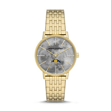 Load image into Gallery viewer, Armani Exchange Moonphase Multifunction Gold-Tone Stainless Steel Watch AX5586