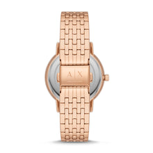 Load image into Gallery viewer, Armani Exchange Three-Hand Rose Gold-Tone Stainless Steel Watch and Rose Gold-Tone Stainless Steel Necklace Set AX7145SET
