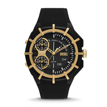 Load image into Gallery viewer, Diesel Framed Three-Hand Black Silicone Watch DZ1987