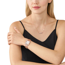 Load image into Gallery viewer, Michael Kors Emery Three-Hand Rose Gold-Tone Watch and Necklace Set MK1074SET