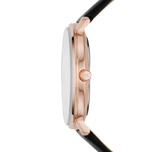 Load image into Gallery viewer, Michael Kors Women's Pyper Three-Hand Black Leather Watch MK2834