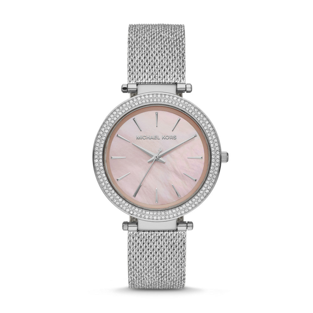 Michael kors outlet silver crystal watch