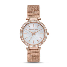 Load image into Gallery viewer, Michael Kors Darci Three-Hand Rose Gold Crystal Watch MK4519