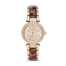 Load image into Gallery viewer, Michael Kors Parker Multifunction Pale Rose Stainless Steel with Acetate watch MK6834