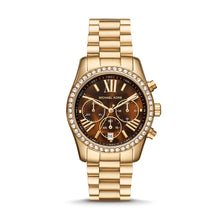 Load image into Gallery viewer, Michael Kors Lexington Lux Chronograph Gold-Tone Stainless Steel Watch MK7276