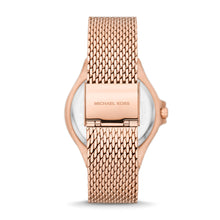 Load image into Gallery viewer, Michael Kors Lennox Three-Hand Rose Gold-Tone Stainless Steel Mesh Watch MK7336
