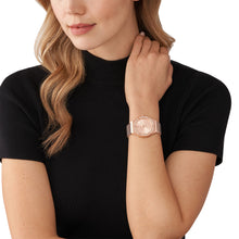 Load image into Gallery viewer, Michael Kors Lennox Three-Hand Rose Gold-Tone Stainless Steel Mesh Watch MK7336