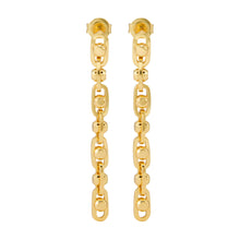 Load image into Gallery viewer, Michael Kors 14K Gold Sterling Silver Astor Link Drop Earrings MKC171000710
