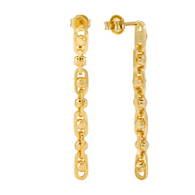 Load image into Gallery viewer, Michael Kors 14K Gold Sterling Silver Astor Link Drop Earrings MKC171000710
