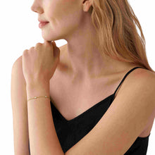 Load image into Gallery viewer, Michael Kors 14K Gold Sterling Silver Station Bracelet MKC1716CZ710
