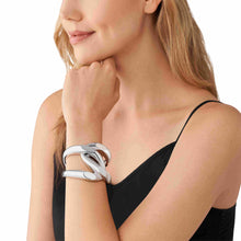 Load image into Gallery viewer, Michael Kors Platinum Statement Curb Link Cuff Bracelet MKJ836000040
