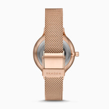 Load image into Gallery viewer, Skagen Anita Three-Hand Rose-Tone Steel Mesh Watch SKW2865