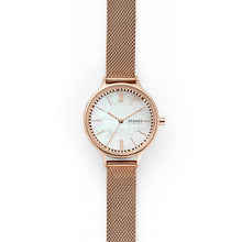 Load image into Gallery viewer, Skagen Anita Three-Hand Rose-Tone Steel Mesh Watch SKW2865