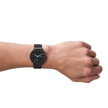 Load image into Gallery viewer, Skagen Ancher Three-Hand Date Midnight Stainless Steel Mesh Watch SKW6778