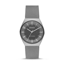Load image into Gallery viewer, Skagen Grenen Solar-Powered Charcoal Stainless Steel Mesh Watch SKW6836