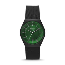 Load image into Gallery viewer, Skagen Grenen Three-Hand Date Midnight Stainless Steel Mesh Watch SKW6857
