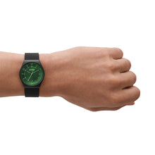 Load image into Gallery viewer, Skagen Grenen Three-Hand Date Midnight Stainless Steel Mesh Watch SKW6857