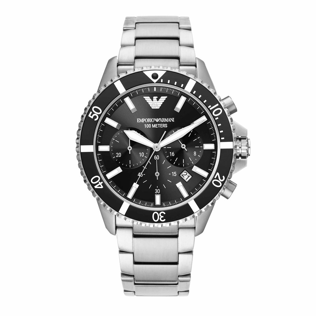 Emporio Armani Silver Tone Chronograph Watch AR11360