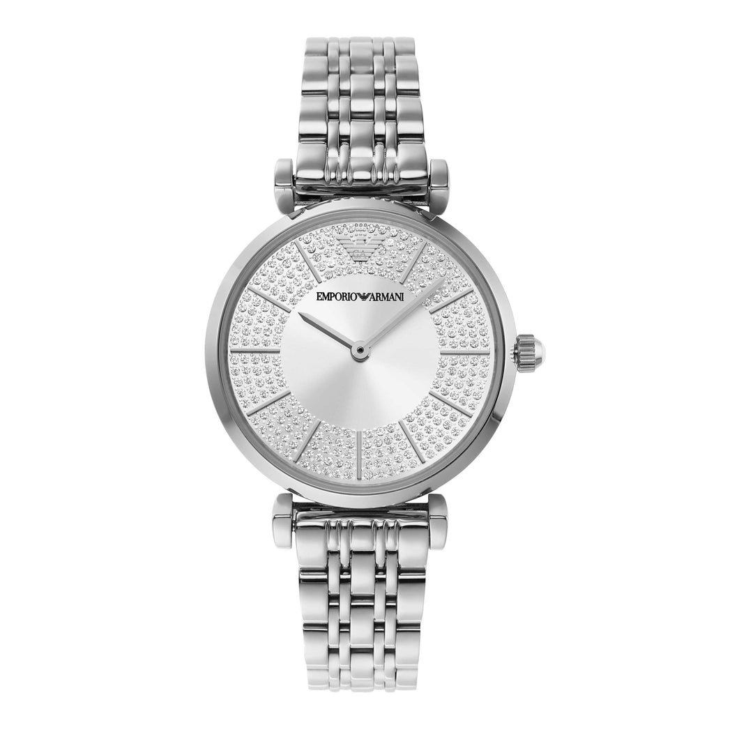 Emporio Armani Silver Tone Analogue Watch AR11445