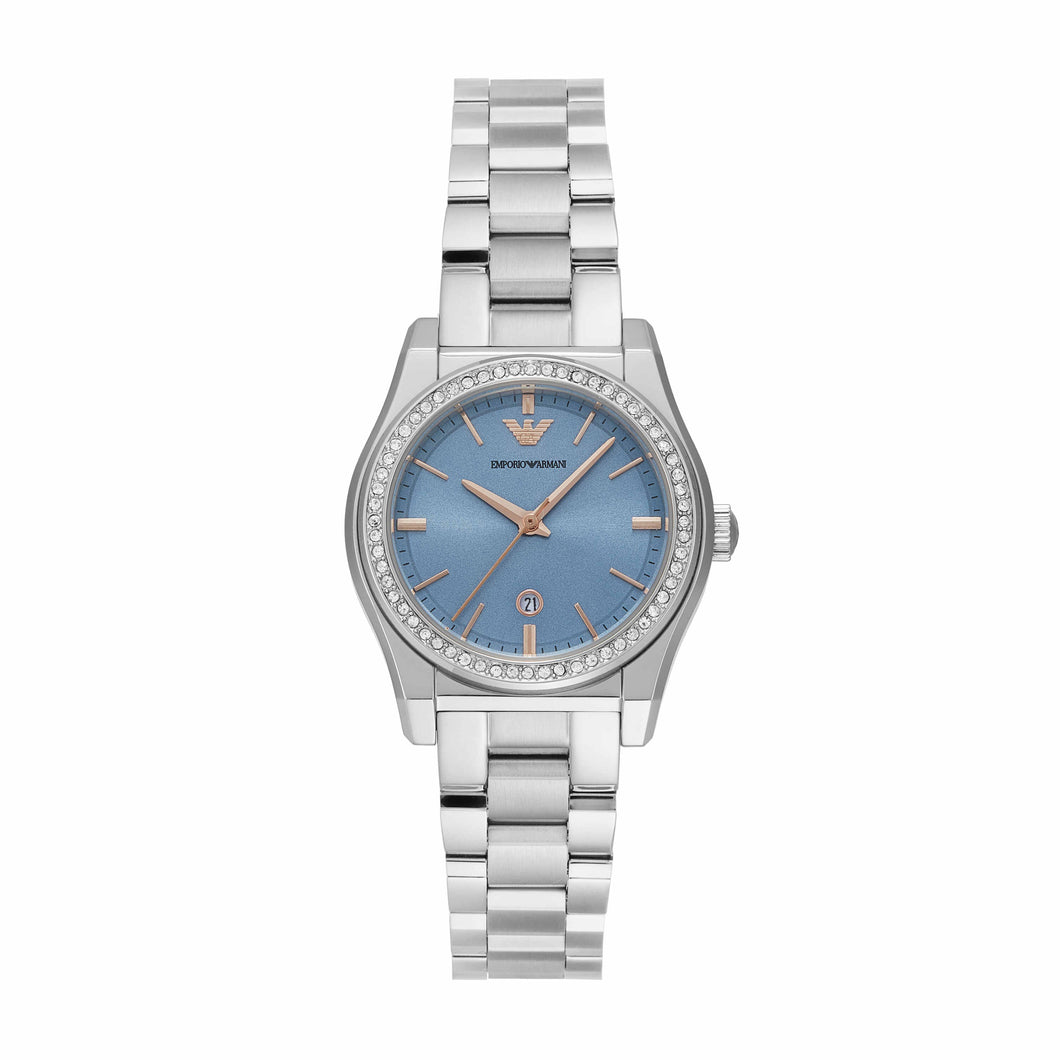 Emporio Armani Silver Tone Analogue Watch AR11593