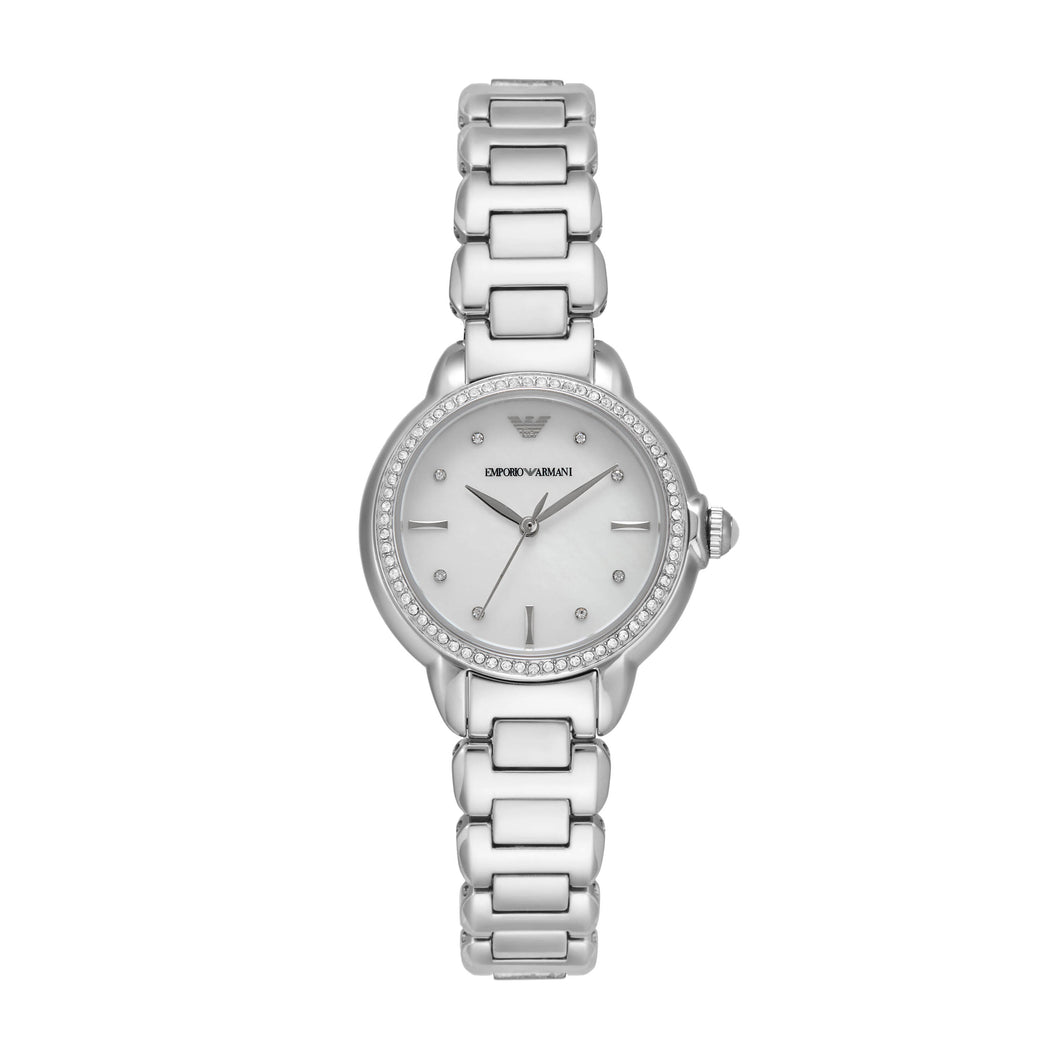 Emporio Armani Silver Tone Analogue Watch AR11596