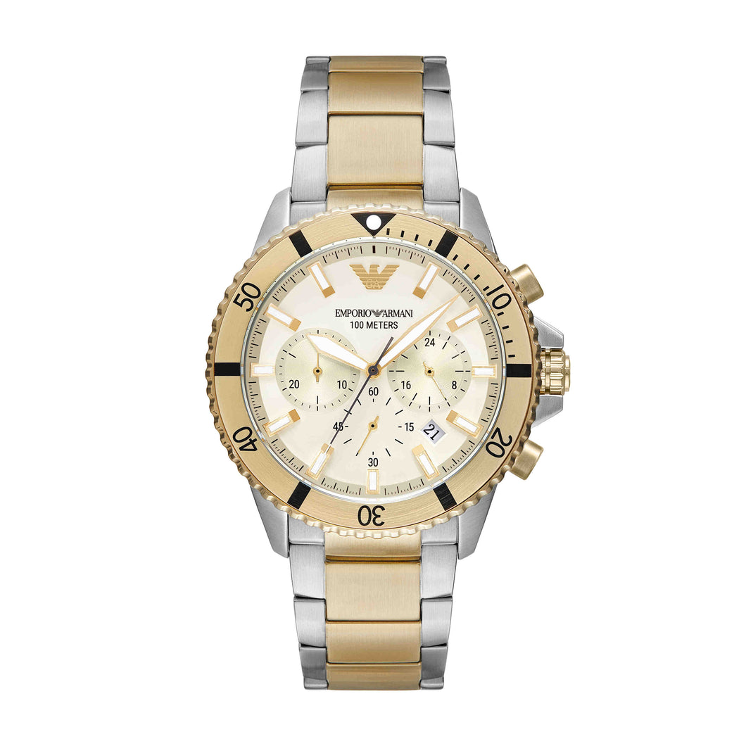 Emporio Armani Two Tone Chronograph Watch AR11606