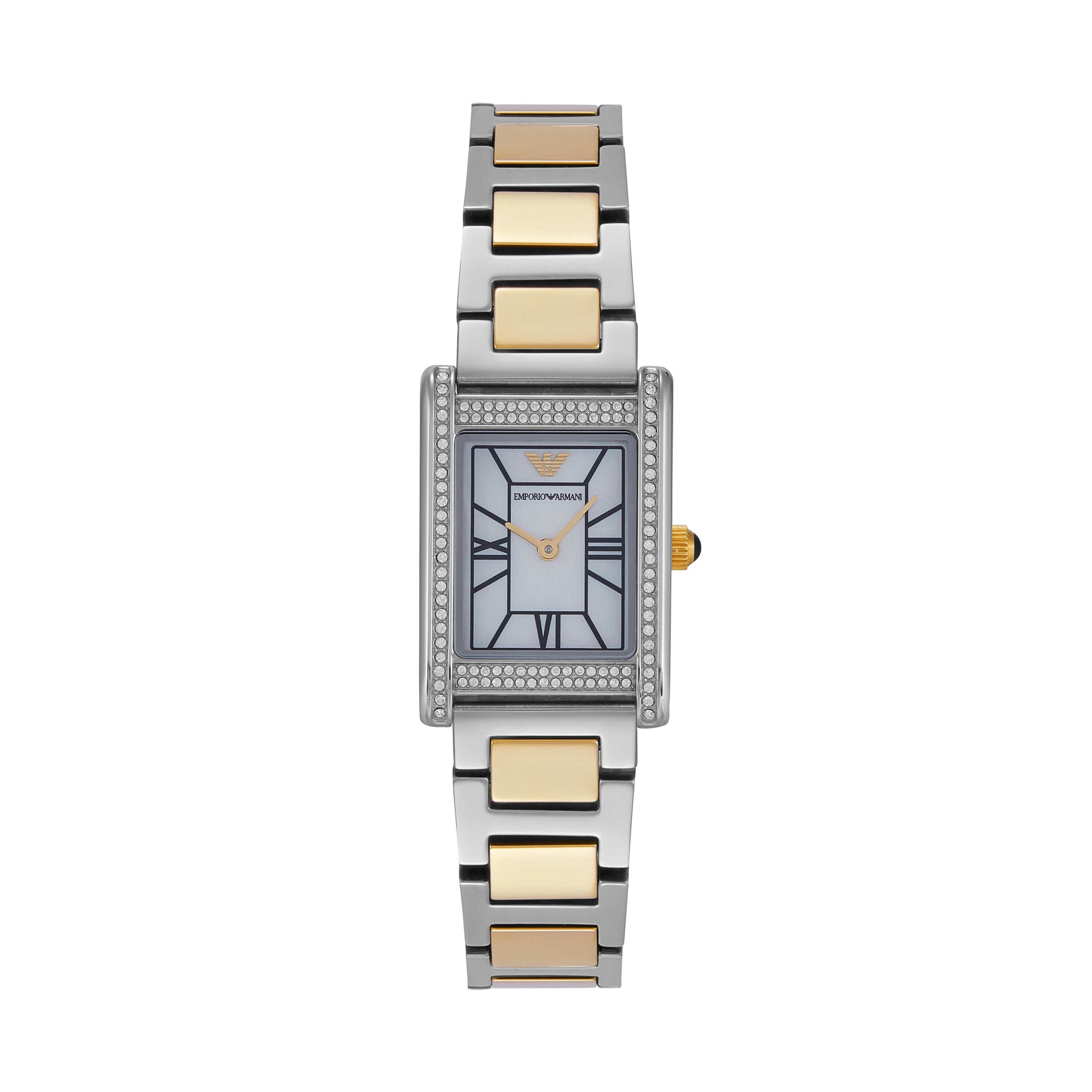 Ladies armani two tone watch hotsell