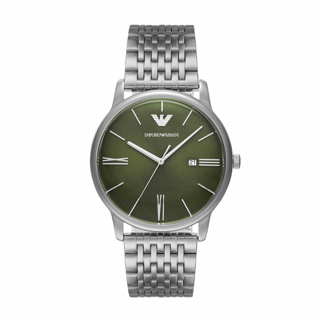 Emporio Armani Silver Tone Analogue Watch AR11644