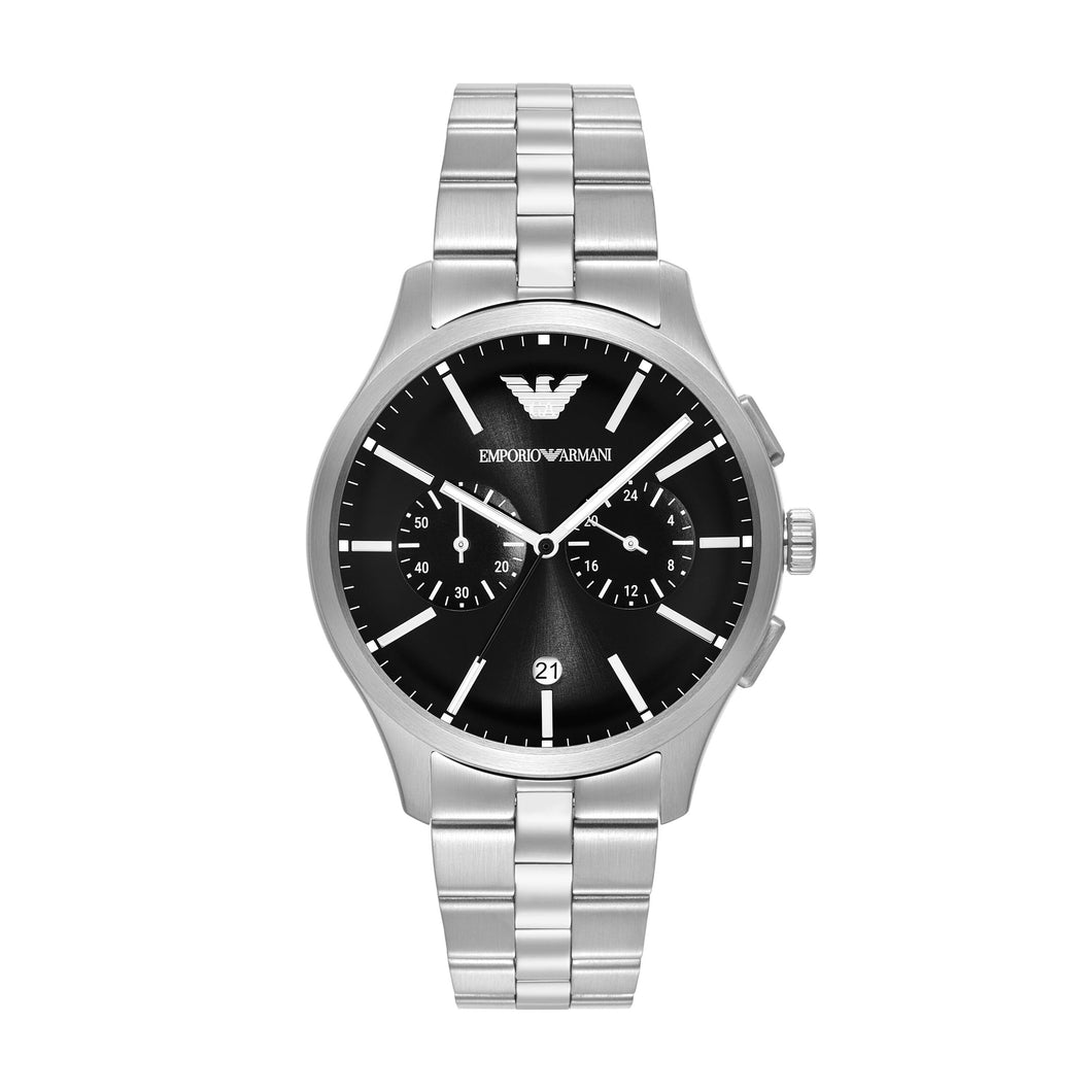 Emporio Armani Silver Tone Chronograph Watches AR11691