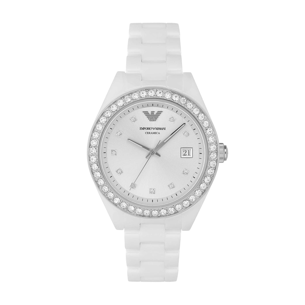 Emporio Armani White Analogue Watch AR70014