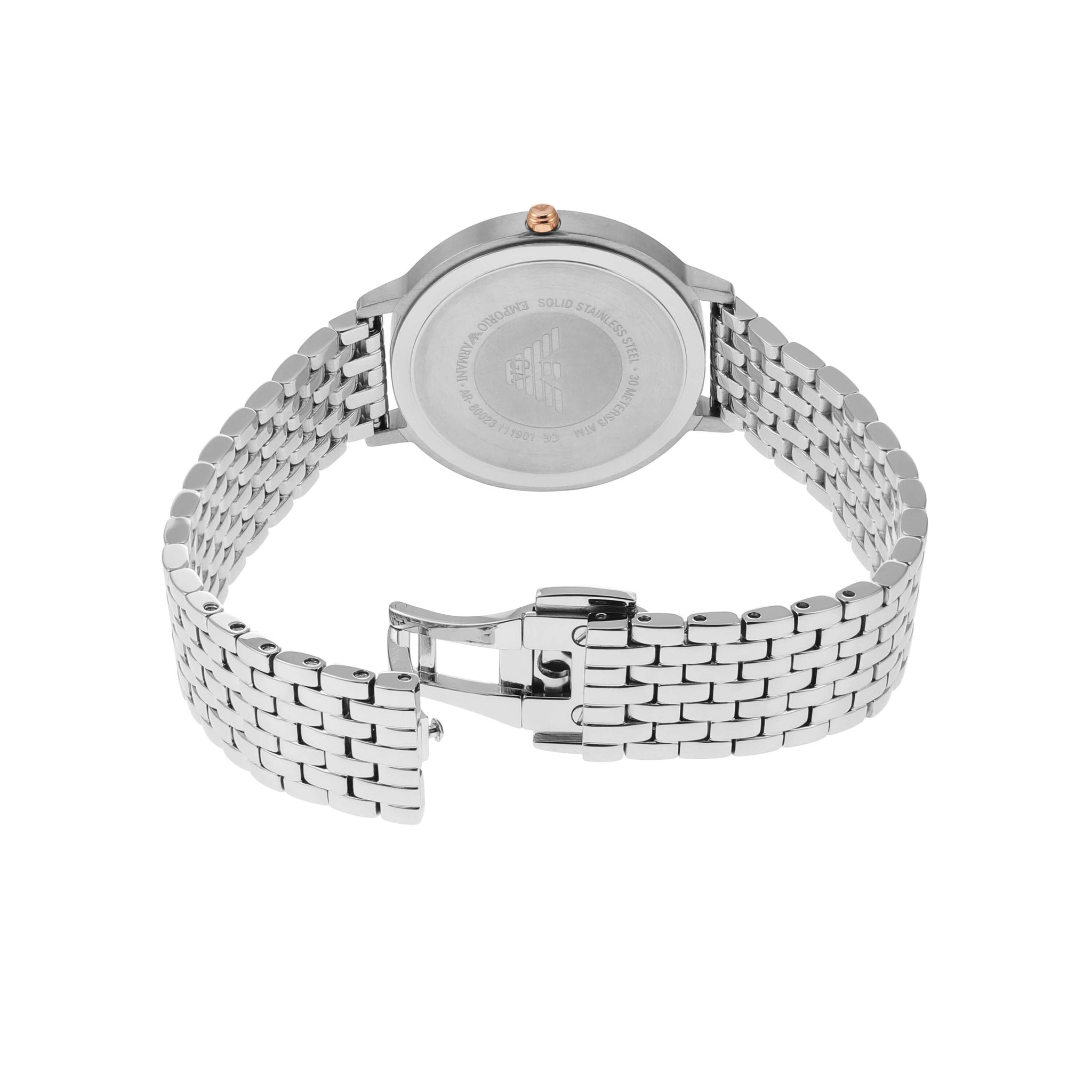 Emporio Armani Silver-Tone Analogue Watch AR80023 – Watch Station