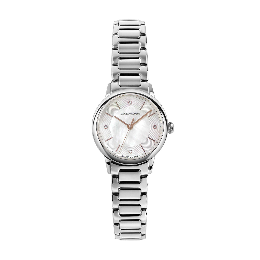 Emporio Armani Swiss Silver-Tone Analogue Watch ARS5300