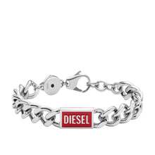 Load image into Gallery viewer, Diesel Stainless Steel Logo Chain Bracelet DX1371040
