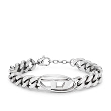 Load image into Gallery viewer, Diesel Oval D Logo Stainless Steel Chain Bracelet DX1432040
