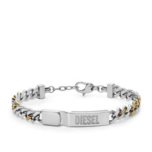 Load image into Gallery viewer, Diesel Two-Tone Stainless Steel ID Chain Bracelet DX1457931
