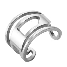 Load image into Gallery viewer, Diesel Oval D Logo Silver Tone Ring DX1548040
