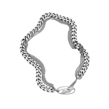 Load image into Gallery viewer, Diesel Oval D Logo Silver Tone Necklace DX1549040
