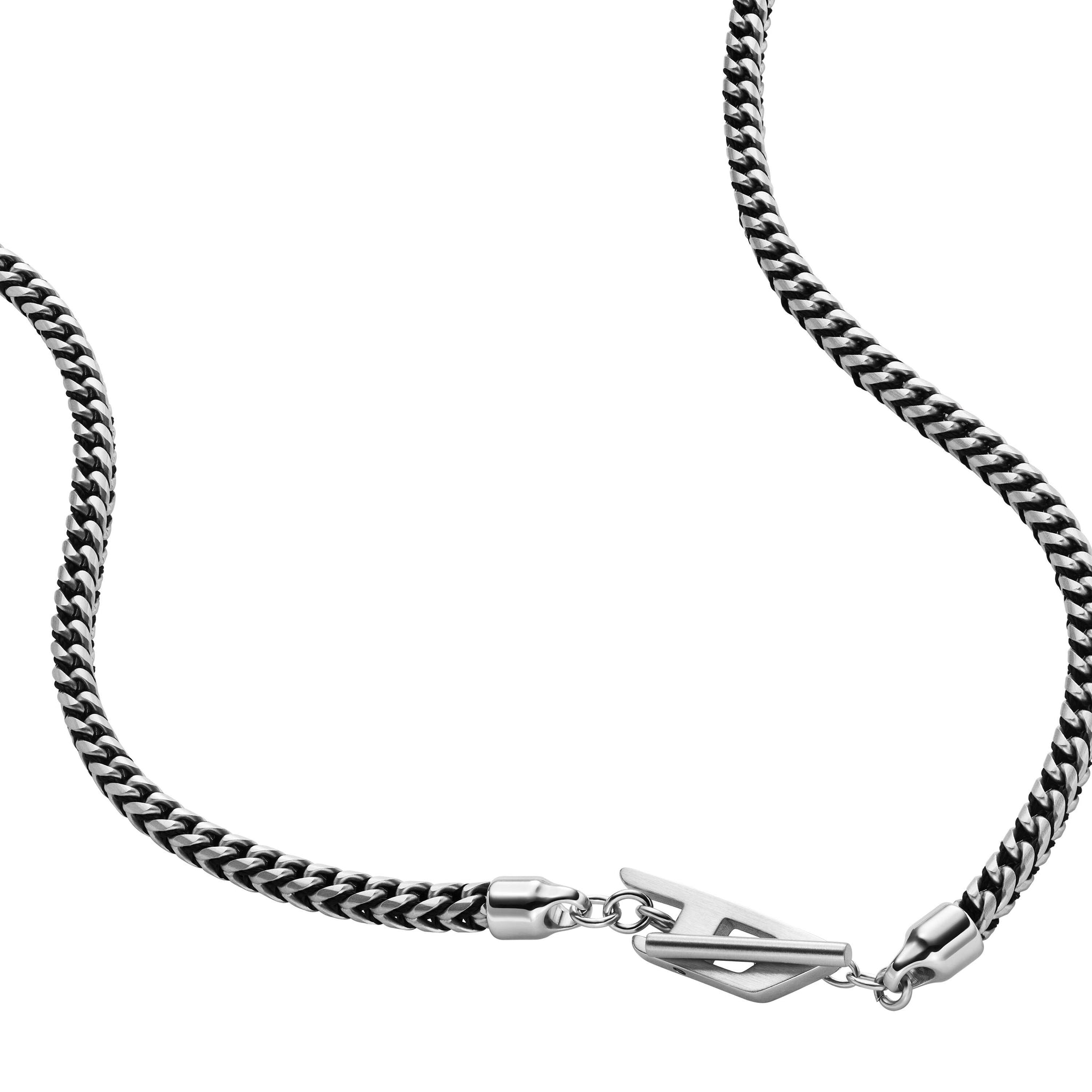 Diesel D Logo Silver Tone Necklace DX1552040 – Watch Station