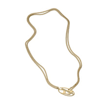 Load image into Gallery viewer, Diesel Oval D Logo Gold Tone Necklace DX1567710
