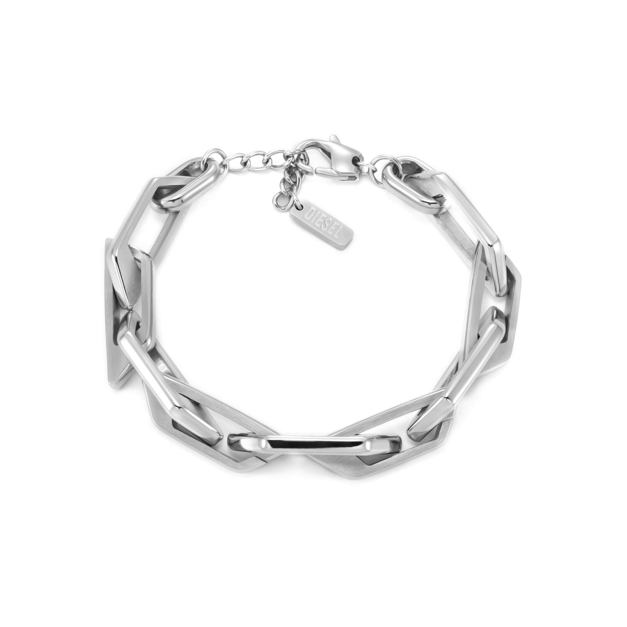 ☆DIESEL☆ D logo chain bracelet DX1577040 Diesel Men's Stainless Steel Chain Bracelet (Model