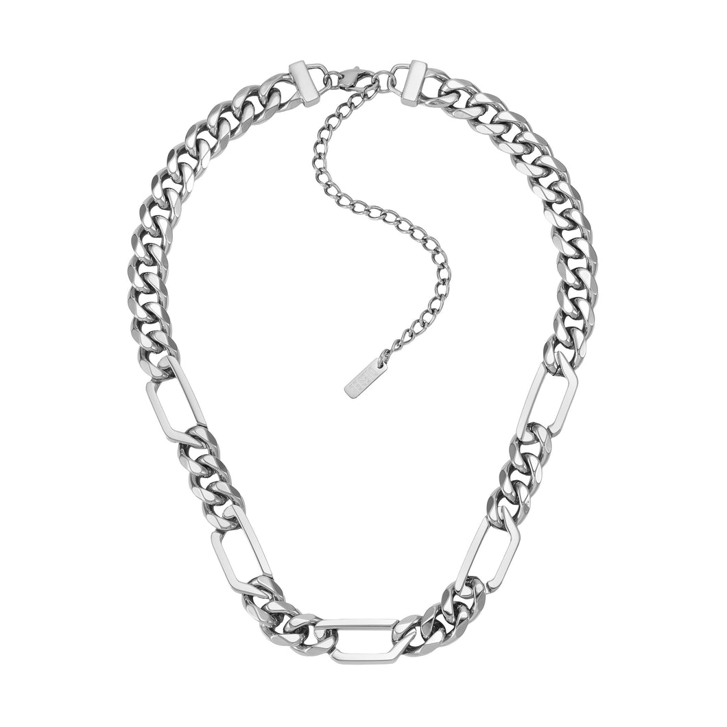 Diesel D Logo Silver-Tone Necklace DX1626040