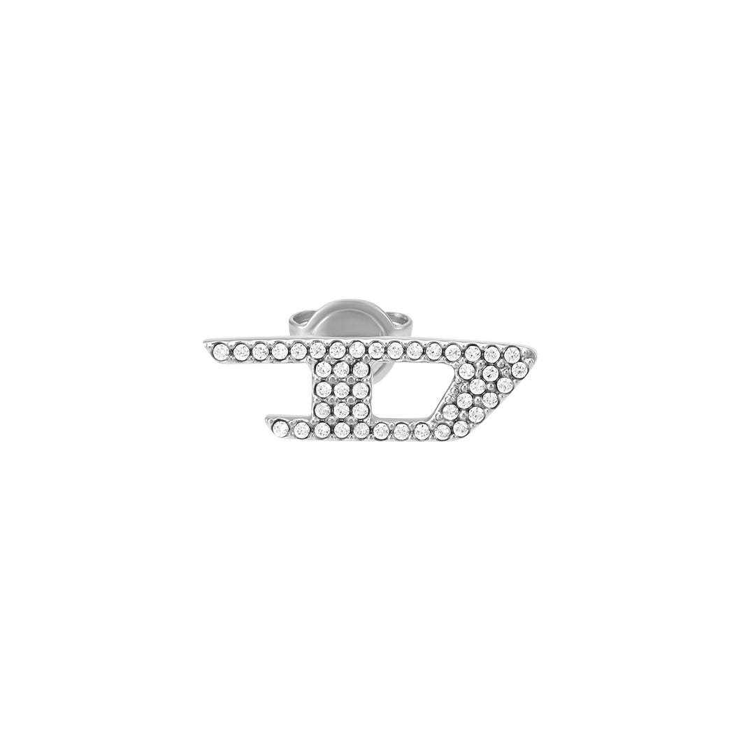 Diesel D Logo Silver-Tone Earring DX1630040