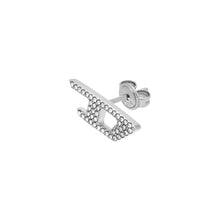 Load image into Gallery viewer, Diesel D Logo Silver-Tone Earring DX1630040
