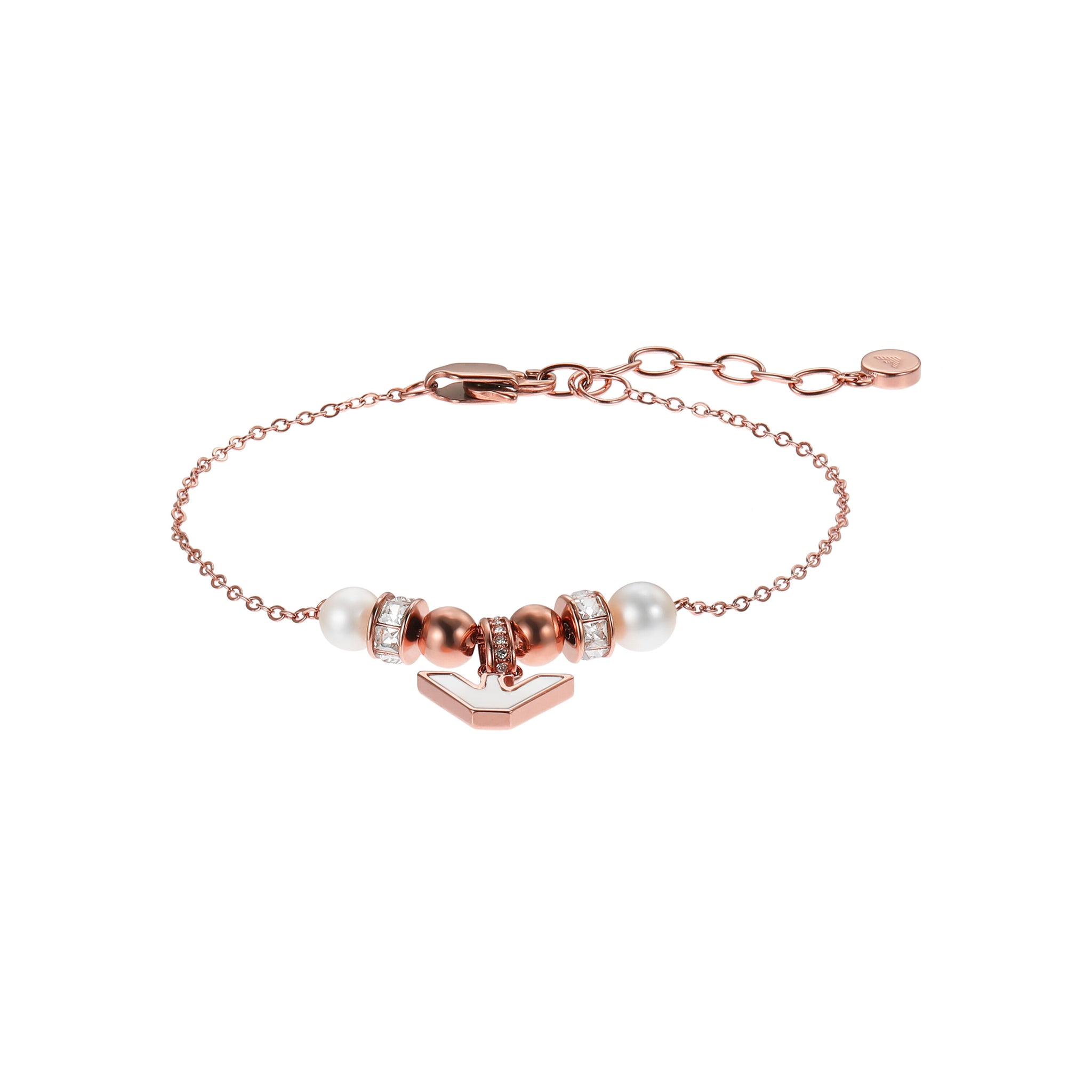 エンポリオ アルマーニ BRACELET ローズゴールド ステンレススチール EGS2729221 2020 サマー Emporio Armani Rose Gold-Tone Stainless Steel Chain Bracelet by
