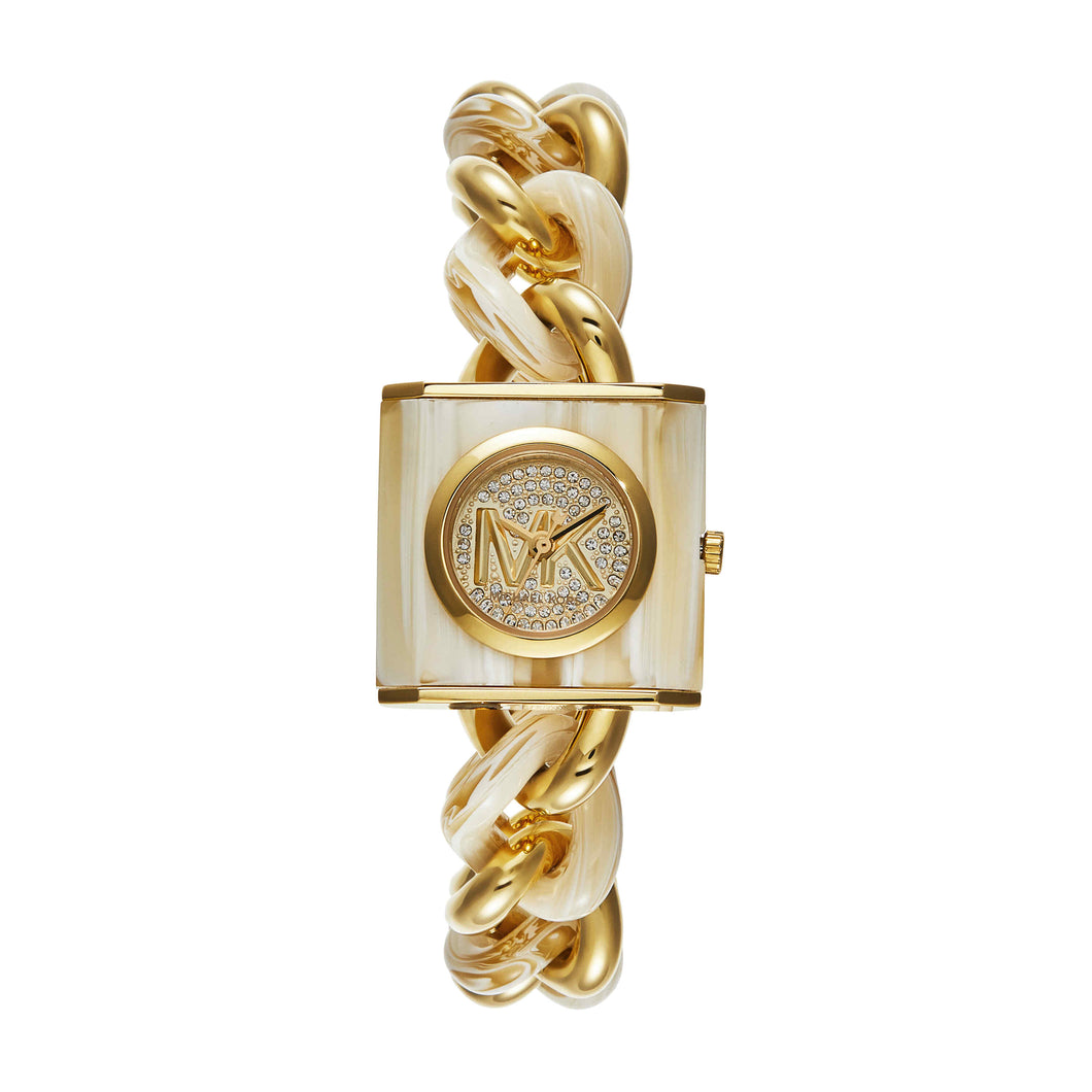 Michael Kors Mk Chain Lock Two Tone Analogue Watch MK4809